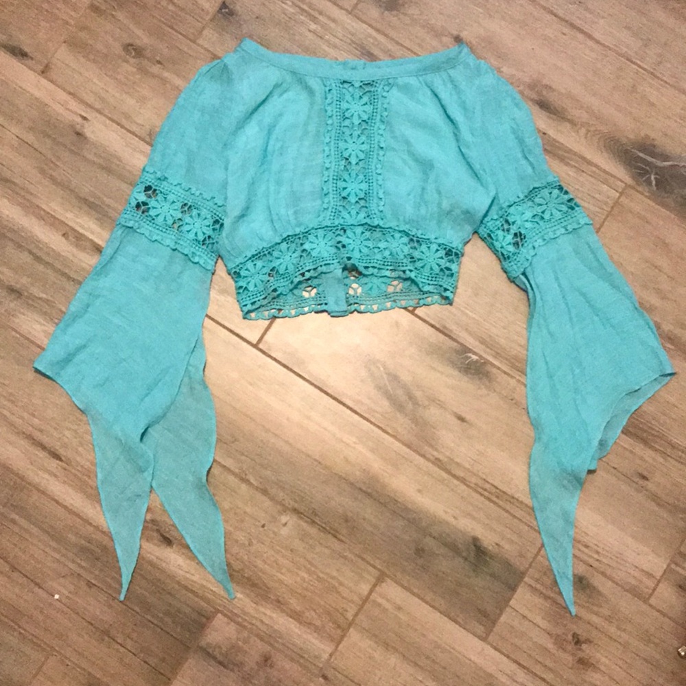 Double Zero Turquoise Crop Top